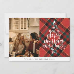 Cartes Pour Fêtes Annuelles Élégant classique Tartan Famille Photo Noël