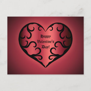 Cartes Pour Fêtes Annuelles Élégant coeur gothique rougeâtre valentin