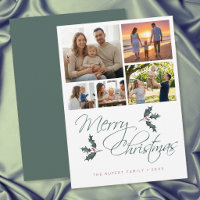 Élégant Collage de Photos de Noël avec du Houx Mod