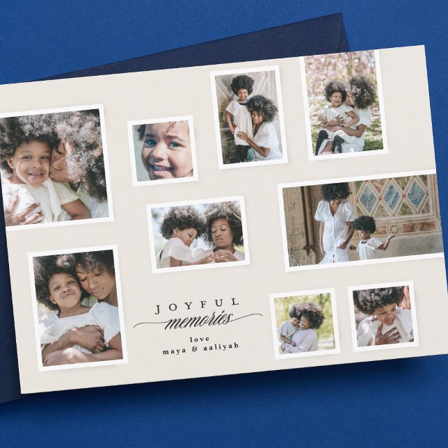 Cartes Pour Fêtes Annuelles Elégant Collage Photo Moderne Joyeux Cadres (Créateur téléchargé)