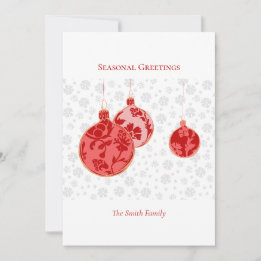 Cartes Pour Fêtes Annuelles Élégant Crimson minimal ornement floral
