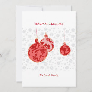 Cartes Pour Fêtes Annuelles Élégant Crimson minimal ornement floral