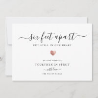 Élégant Écriture Moderne Quarantaine Rose Or Cœur