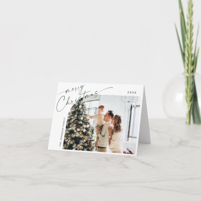 Cartes Pour Fêtes Annuelles Élégant élégant 6 PHOTO Noël Salutation (Devant)