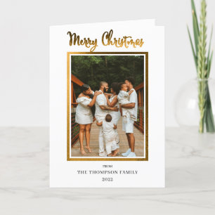 Cartes Pour Fêtes Annuelles Elégant et élégant Faux Foil Photo Joyeux Noël