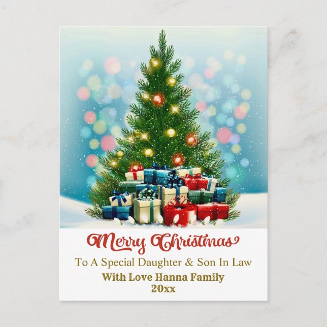 Cartes Pour Fêtes Annuelles Elegant Family Holiday Present I Christmas Tree (Devant)