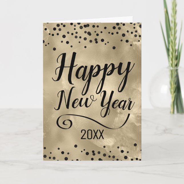 Cartes Pour Fêtes Annuelles Elégant Faux Foil Bonne année (Devant)