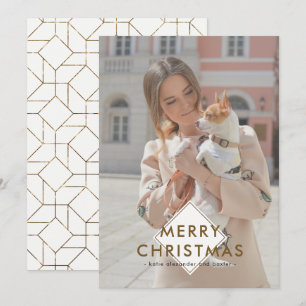 Cartes Pour Fêtes Annuelles Elégant Faux Metallic Joyeux Noël Photo