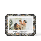 Élégant feuillage botanique moderne | Noël noir