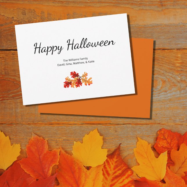 Cartes Pour Fêtes Annuelles Élégant feuillage d'automne Joyeux Halloween (Créateur téléchargé)