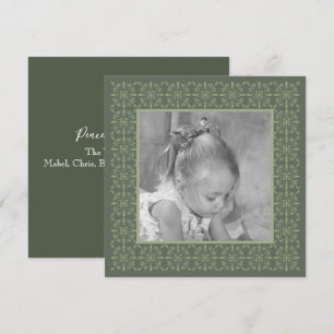 Cartes Pour Fêtes Annuelles Élégant Fléau de neige vert hiver photo simple