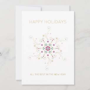 Cartes Pour Fêtes Annuelles Élégant Flocon de neige Joyeuses vacances Personna