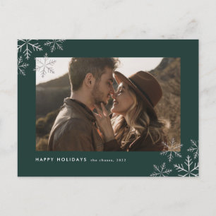 Cartes Pour Fêtes Annuelles Élégant Foil Moderne Snowflakes Photo