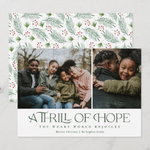 Cartes Pour Fêtes Annuelles Elégant Frissement de l'espoir Deux photos de Noël