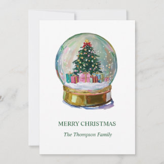 Cartes Pour Fêtes Annuelles Élégant Globe de neige de Noël avec arbre non phot