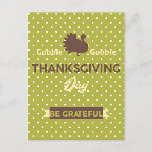 Cartes Pour Fêtes Annuelles Elegant Gobble Turquie Jour d'Action de grâces Soy (Devant)