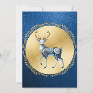 Cartes Pour Fêtes Annuelles Elegant Gold and Blue Christmas Card