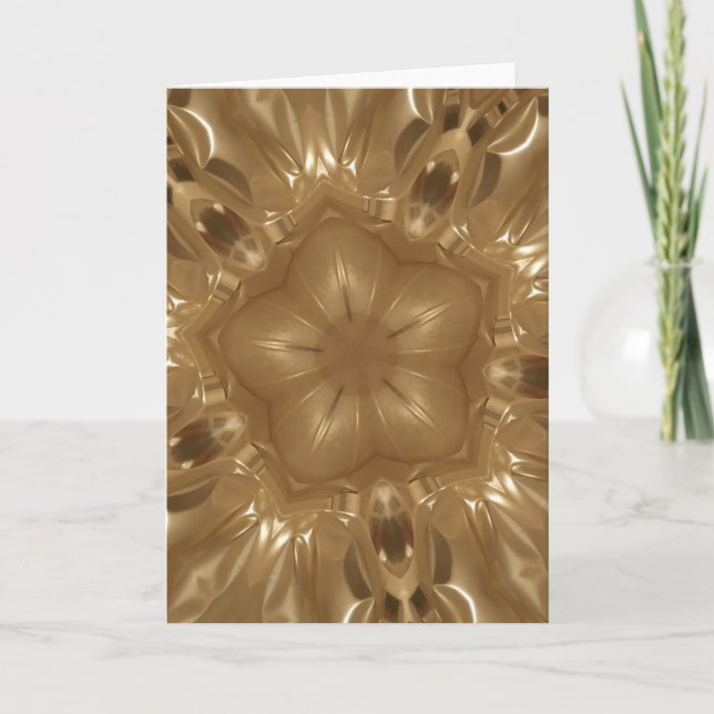 Cartes Pour Fêtes Annuelles Elégant Gold Brown Kaleidoscope Star Design (Devant)