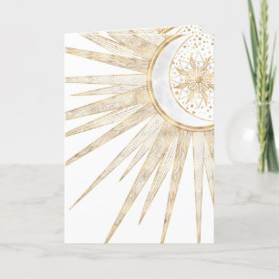 Cartes Pour Fêtes Annuelles Elegant Gold Doodles Sun Moon Mandala Design