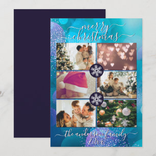 Cartes Pour Fêtes Annuelles Elégant Green Gold Bokeh Art Joyeux Noël