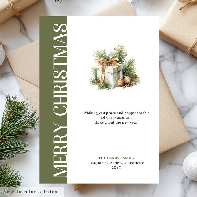 Cartes Pour Fêtes Annuelles Elegant Green Gold Christmas Gift Digital Card (Elegant Green Gold Christmas Tree Digital Card)