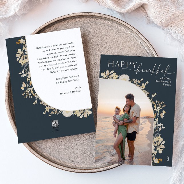 Cartes Pour Fêtes Annuelles Elegant Happy Hanoukka Photo (Créateur téléchargé)