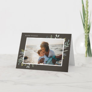 Cartes Pour Fêtes Annuelles Élégant hiver Foliage vacances photo Grey