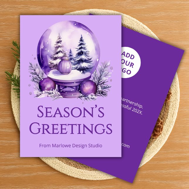 Cartes Pour Fêtes Annuelles  Elegant Holiday Card | Upload Business Info (Créateur téléchargé)