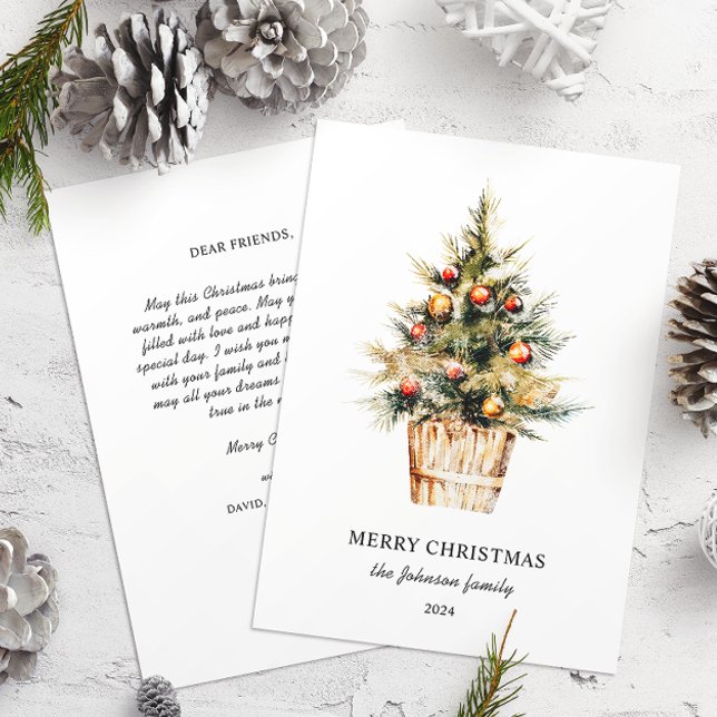 Cartes Pour Fêtes Annuelles Elégant Joyeux Arbre de Noël Non Photo (Créateur téléchargé)