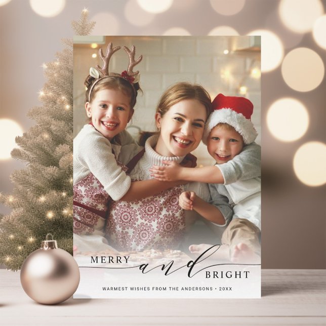 Cartes Pour Fêtes Annuelles Elegant Joyeux et Bright Photo (Créateur téléchargé)