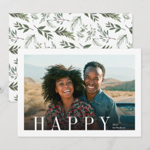 Cartes Pour Fêtes Annuelles Élégant Joyeux Joyeux Découpage moderne Photo Noël
