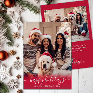 Cartes Pour Fêtes Annuelles Élégant Joyeux Joyeux Jours Script 2 Photo Noël