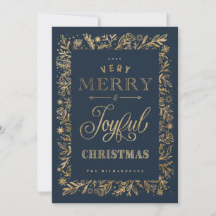 Cartes Pour Fêtes Annuelles Élégant Joyeux Noël Gold Foliing & Snowflakes