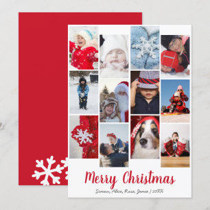 Cartes Pour Fêtes Annuelles Élégant Joyeux Noël personnalisé Collage photo 