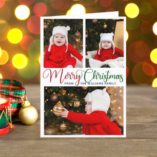 Cartes Pour Fêtes Annuelles Élégant Joyeux Noël Photo Joli Script coloré