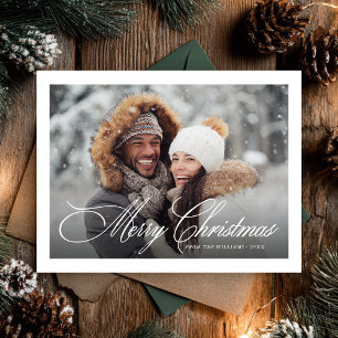 Cartes Pour Fêtes Annuelles Élégant Joyeux Noël Photo Simple Script