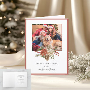 Cartes Pour Fêtes Annuelles Élégant Joyeux Noël Terracotta Plié Photo