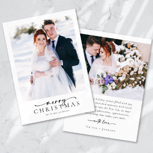 Cartes Pour Fêtes Annuelles Élégant Joyeux script de Noël Photo