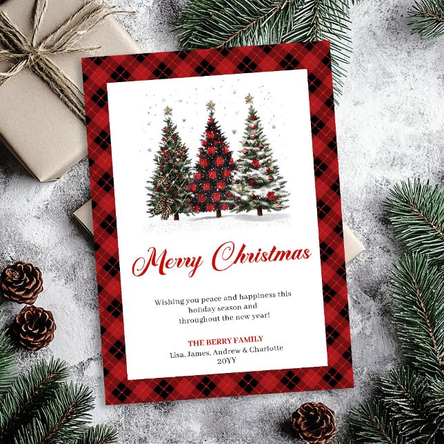 Cartes Pour Fêtes Annuelles Elegant Leopard Pattern Christmas Tree Greeting  (Elegant Leopard Pattern Christmas Tree Greeting Card)