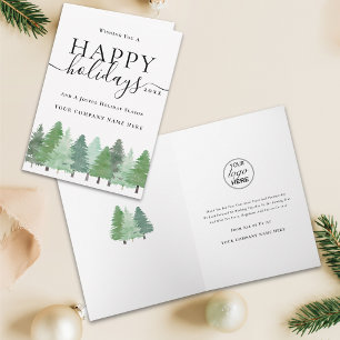 Cartes Pour Fêtes Annuelles Élégant logo d'entreprise Noël Hiver Forêt