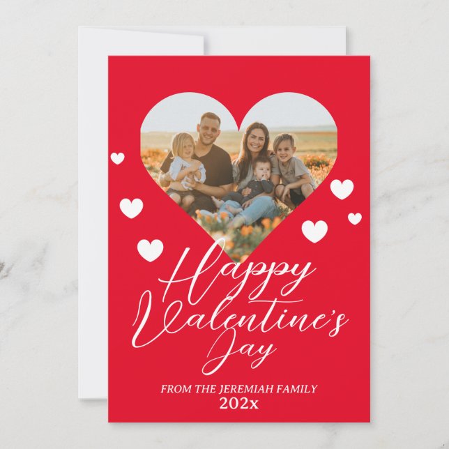 Cartes Pour Fêtes Annuelles Elegant Love Heureuse Sainte-Valentin Photo de fam (Devant)