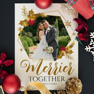 Cartes Pour Fêtes Annuelles Elégant Merrier Or Ensemble Joyeux Noël
