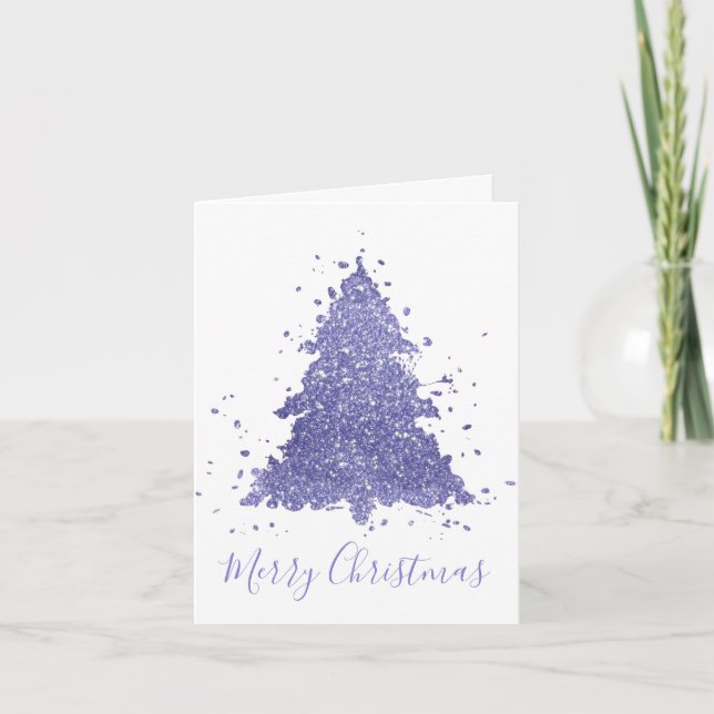 Cartes Pour Fêtes Annuelles Elegant Merry Christmas | Charming Lavender Purple (Devant)