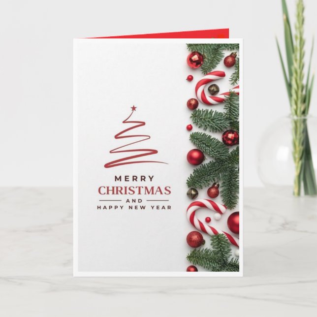 Cartes Pour Fêtes Annuelles Elegant Minimal Merry Christmas Card (Devant)