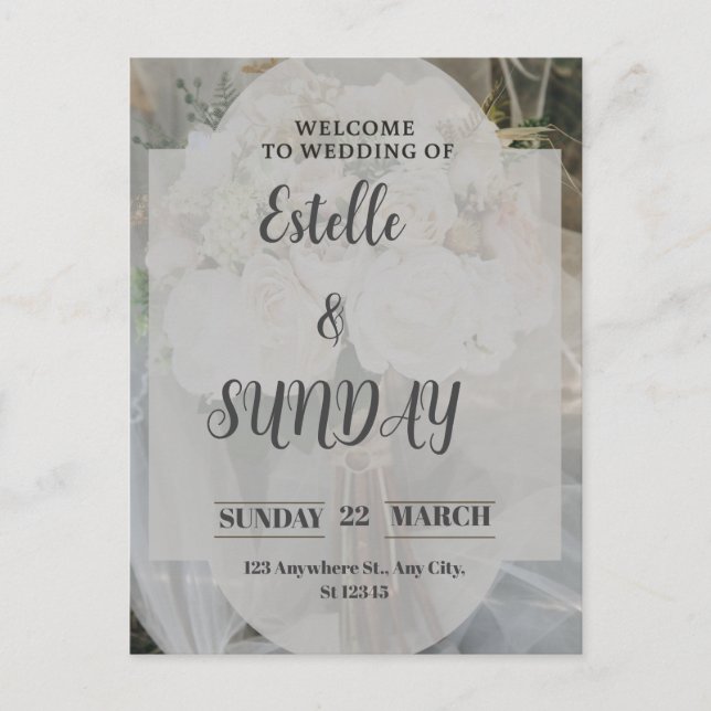Cartes Pour Fêtes Annuelles Elegant Minimalist Wedding Welcome Sign (Devant)
