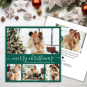 Cartes Pour Fêtes Annuelles Élégant minimaliste 4 photo Collage Noël