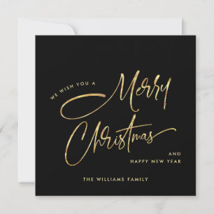 Cartes Pour Fêtes Annuelles Élégant minimaliste Golden Joyeux Noël moderne