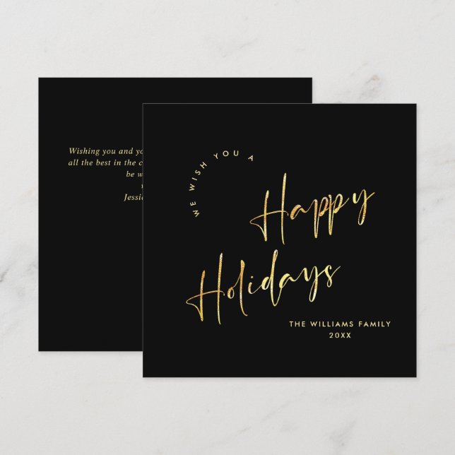 Cartes Pour Fêtes Annuelles Élégant minimaliste Joyeux Noël moderne Salutation (Devant / Derrière)