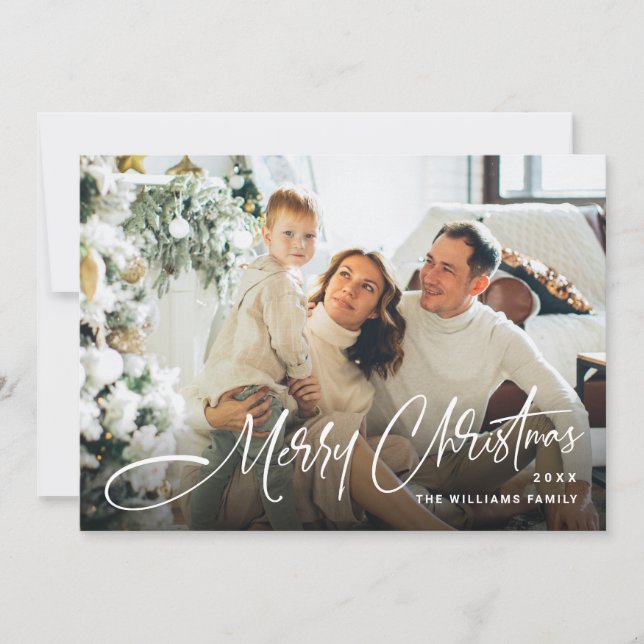 Cartes Pour Fêtes Annuelles Élégant minimaliste moderne Noël 3 photo (Devant)