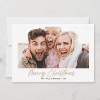 Cartes Pour Fêtes Annuelles Élégant minimaliste moderne script de photos
